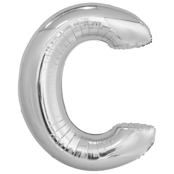 Ballon lettre C argenté (86 cm)