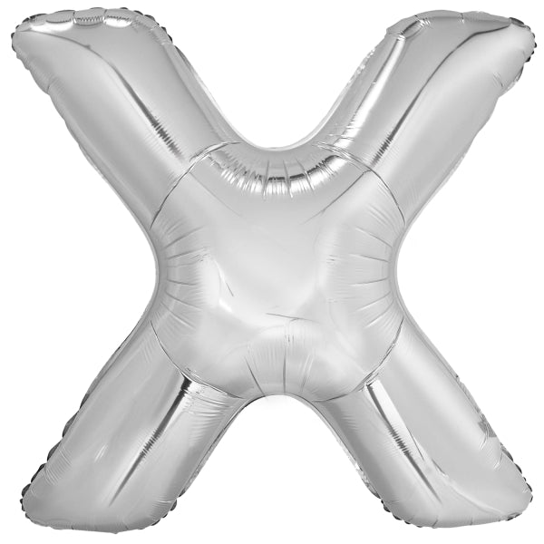 Ballon lettre X argenté (86 cm)