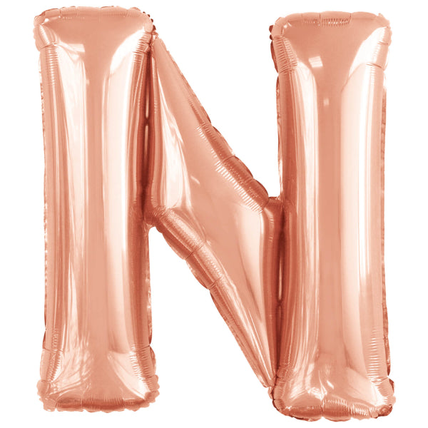 Ballon lettre N rose gold (86 cm)