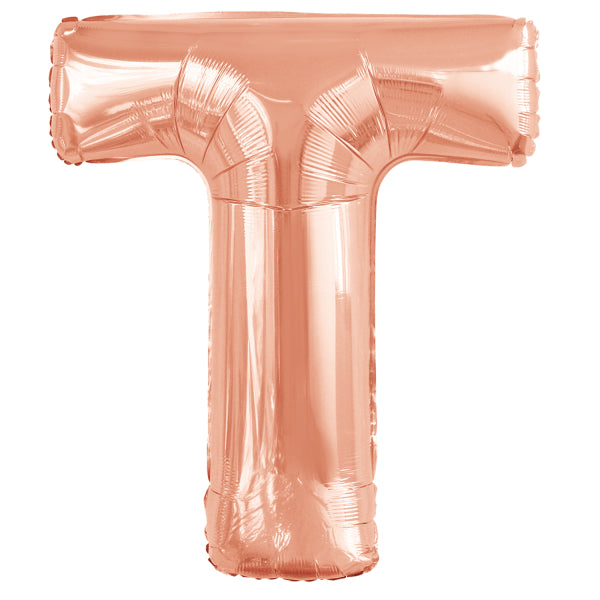 Ballon lettre T rose gold (86 cm)