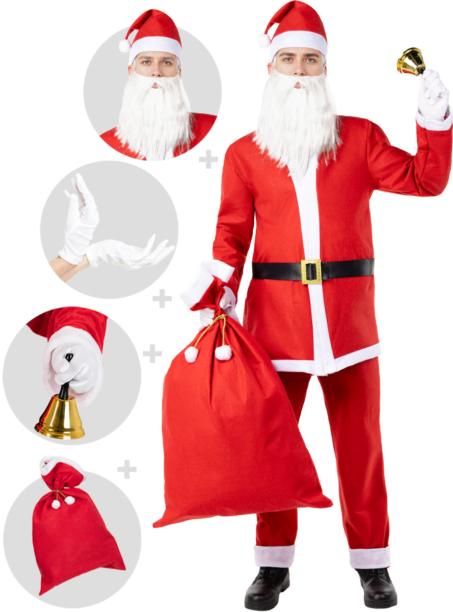Déguisement de Pére Noël homme avec accessoires grande taille