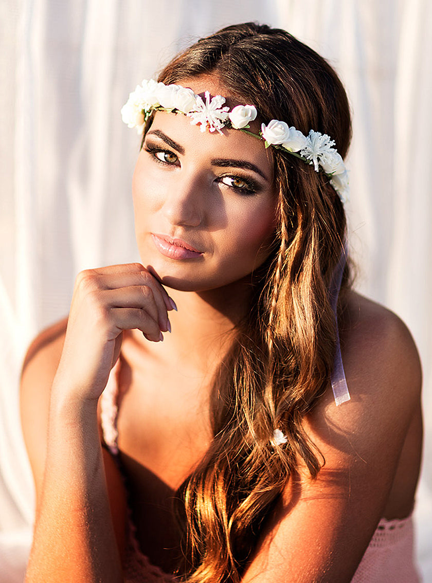 Bandeau fleurs blanches