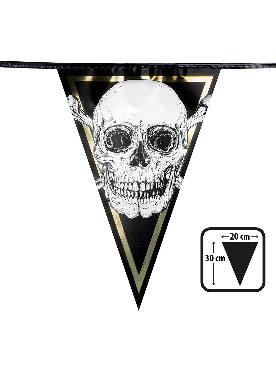 1 guirlande de fanions pirates squelette