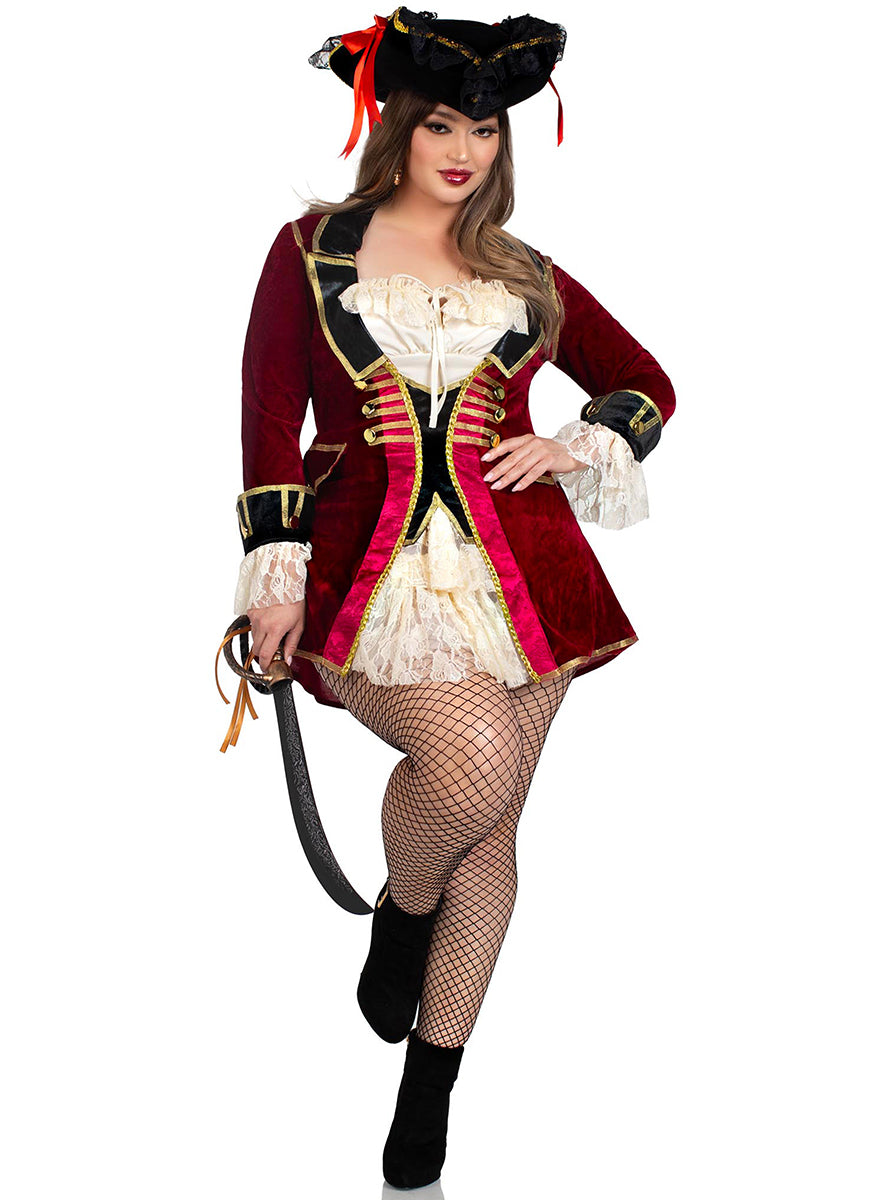 Déguisement de capitaine pirate femme grande taille