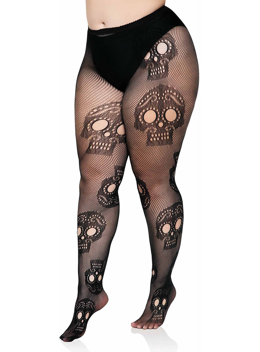 Collants squelette Catrina grande taille