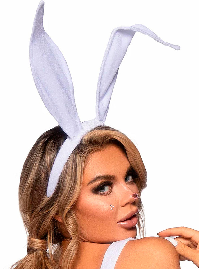 Oreilles de lapin blanc en velours