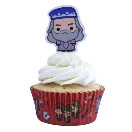 12 capsules à cupcake et 12 toppers des personnages Harry Potter
