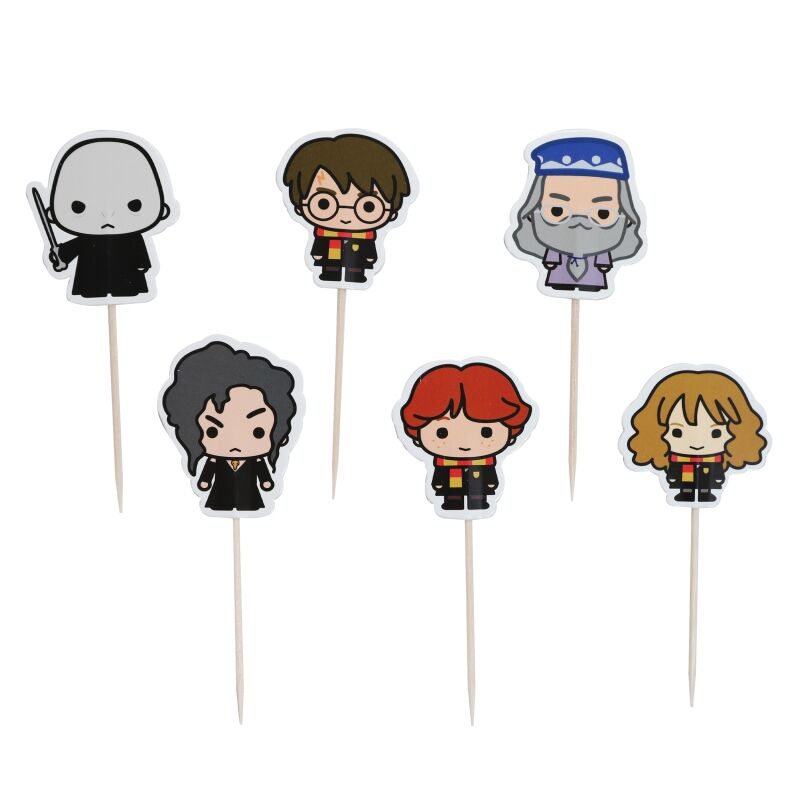 12 capsules à cupcake et 12 toppers des personnages Harry Potter