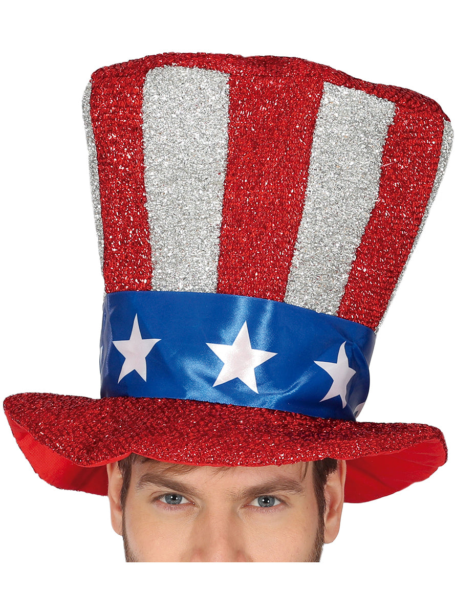Chapeau haut de forme du drapeau américain