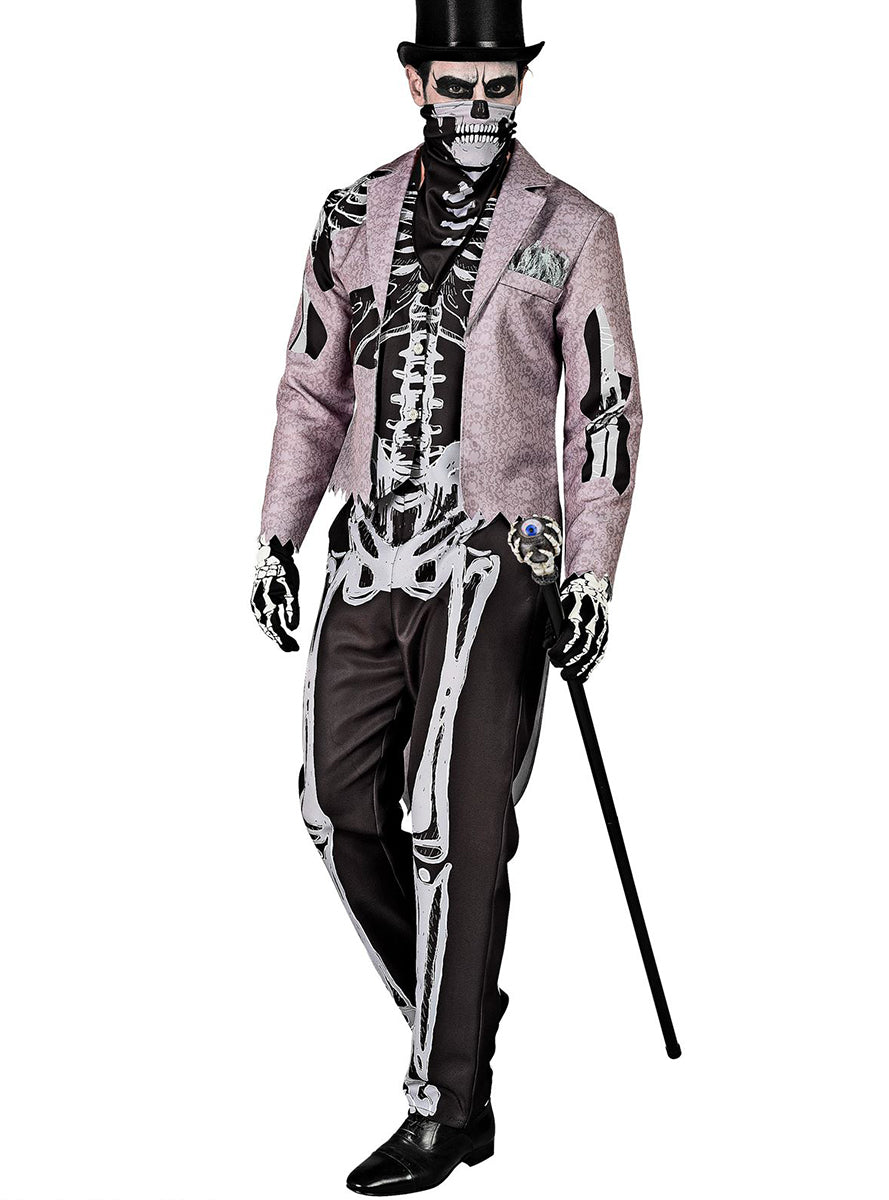 Déguisement squelette avec costume pour adulte