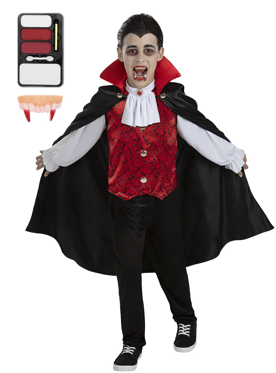 Déguisement Comte Dracula pour enfant avec maquillage