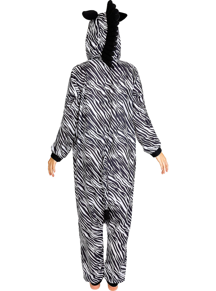 Déguisement onesie zèbre pour adulte taille grande