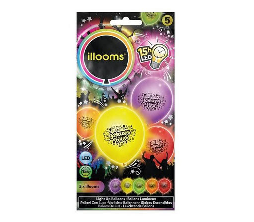 lot de 5 ballons led lumineux joyeuses fïtes
