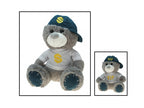peluche ours motifs brodés sur t-shirt et casquette 18cm
