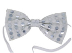noeud papillon à sequins argent 12x6cm