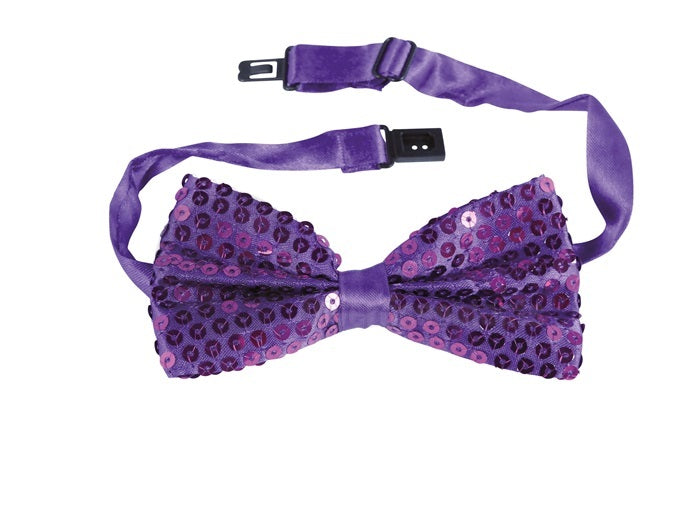 noeud papillon à sequins lilas 13x7cm