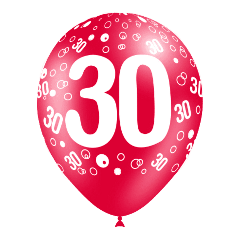 8 ballons HG112 imprimé TAT chiffre 30 assortis