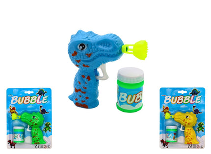 pistolet à bulles mécanique dinosaure mix 12cm