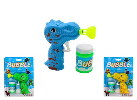 pistolet à bulles mécanique dinosaure mix 12cm