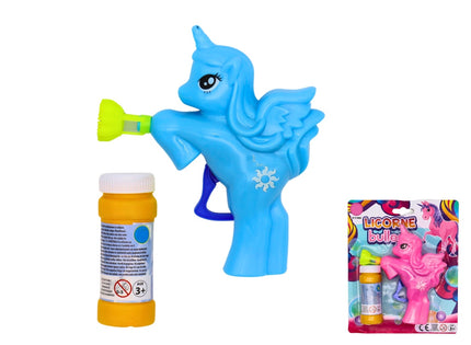 pistolet à bulles mécanique licorne mix 16cm