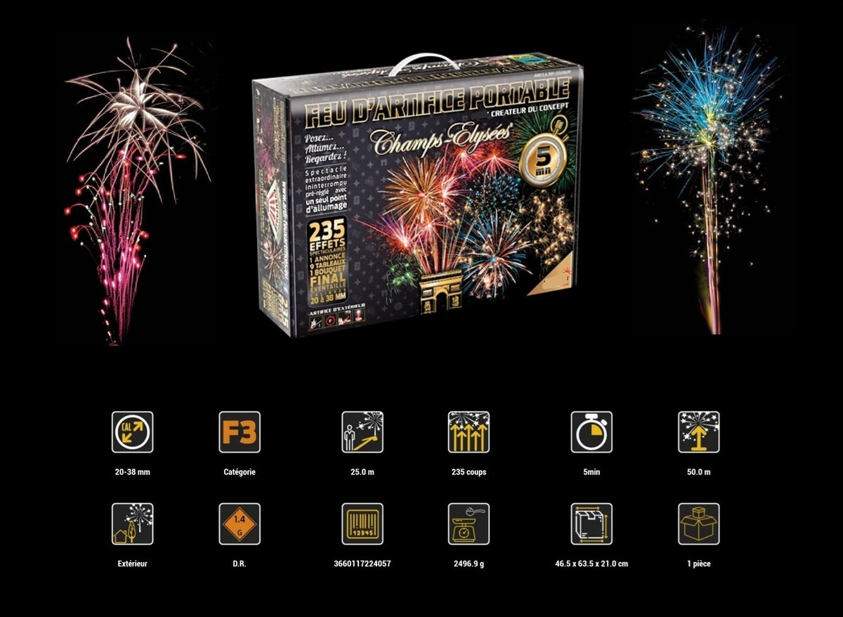 batterie feu d'artifice automatique 235 départs 5mn