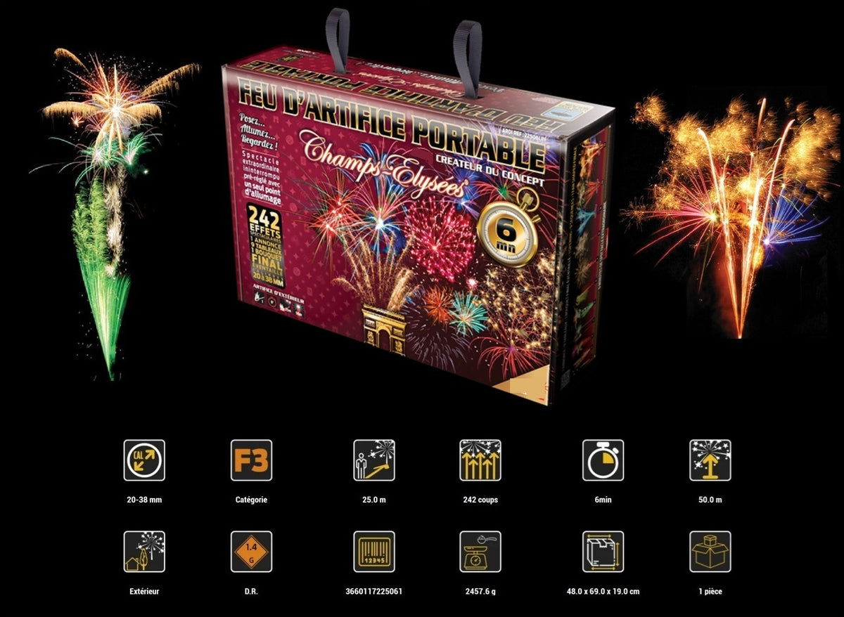 batterie feu d'artifice automatique 242 départs 6mn