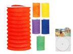 lot de 2 lanternes lampions couleurs unies mix 22x15cm