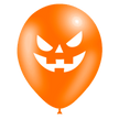 8 ballons HG112 orange imprimé citrouille