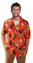 chemise tahiti hawaï rouge & fleurs