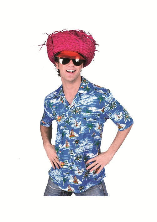 chemise tahiti hawaï bleu & bateau