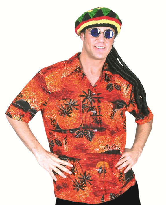 chemise tahiti hawaï rouge