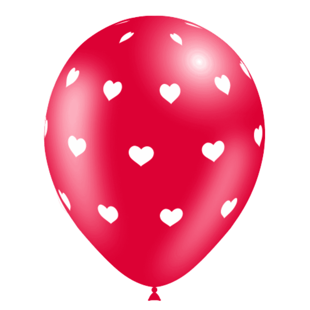 8 ballons HG112 rouge imprimé TAT COEUR