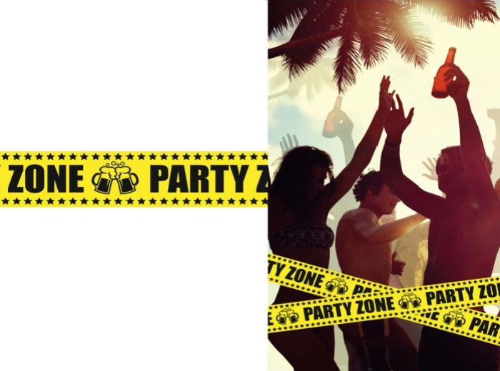 cordon de sécurité party zone 6m x 7.6cm