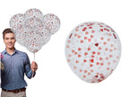 lot de 10 ballons de fête blanc avec coeurs l'intrieur 30cm