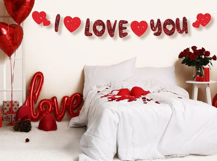 guirlande à paillettes i love you 3m
