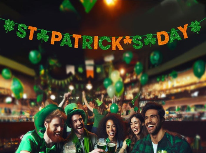 guirlande à paillettes st patrick's day 3m
