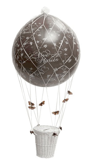 montgolfière vive les mariés blanc & chocolat