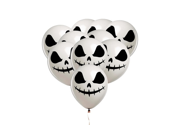 lot de 10 ballons de fête halloween motif fantme blanc 30cm