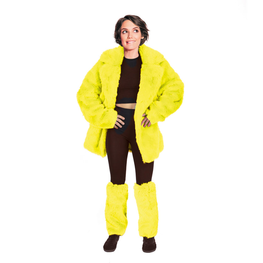 PATTE D'EPH FOURRURE X2 JAUNE FLUO