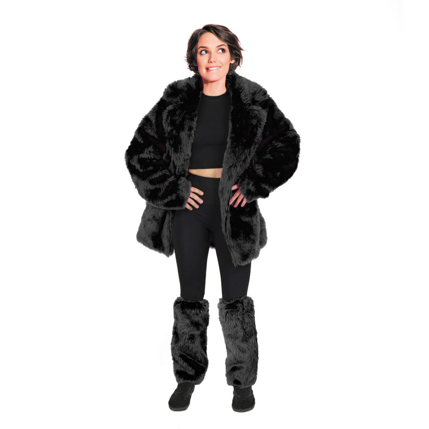 VESTE FOURRURE NOIRE TAILLE L