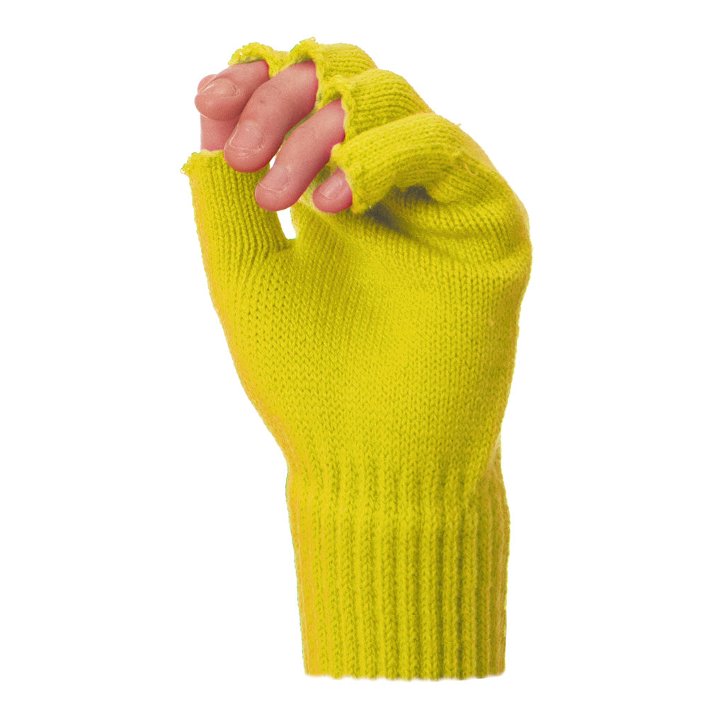MITAINES TRICOT JAUNE FLUO