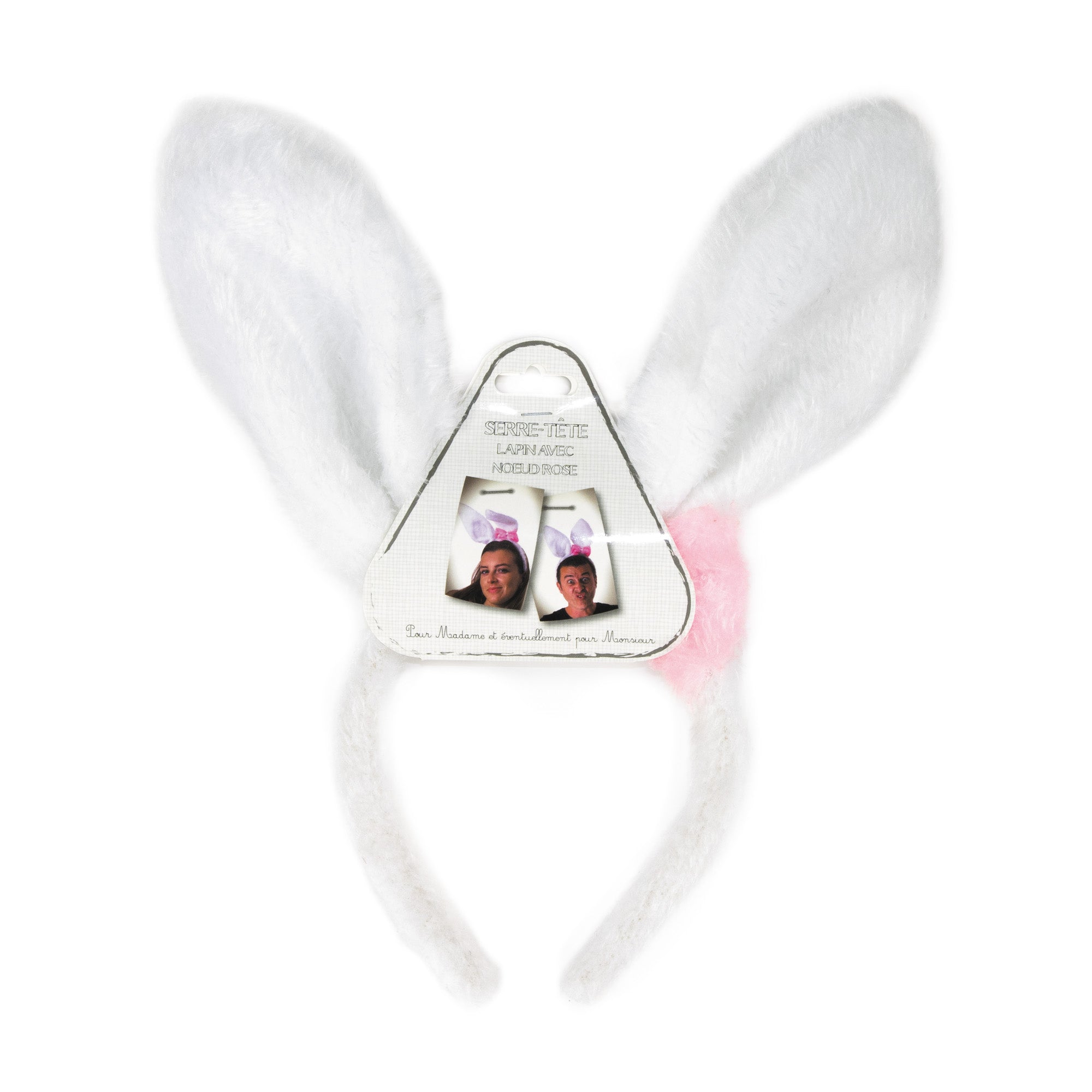 SERRE TETE LAPIN AVEC NOEUD ROSE