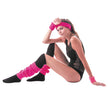 SET BANDEAU ET POIGNETS EPONGE NEON ROSE