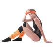SET BANDEAU ET POIGNETS EPONGE NEON ORANGE
