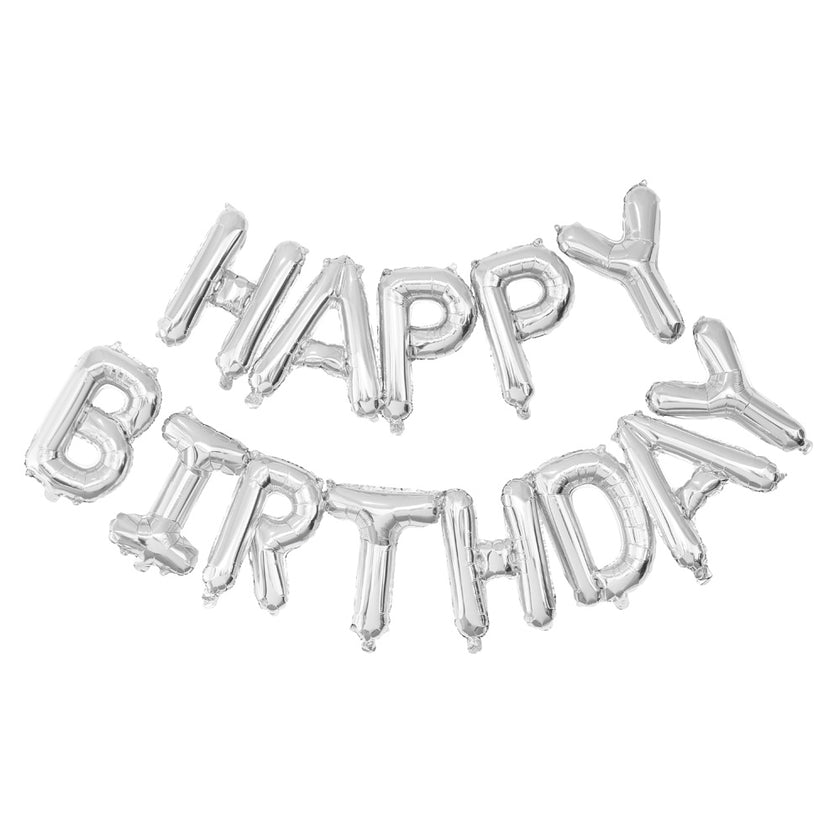 BALLONS MYLAR HAPPY BIRTHDAY ARGENT