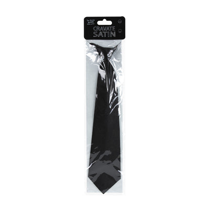 CRAVATE SATIN NOIRE A ZIP