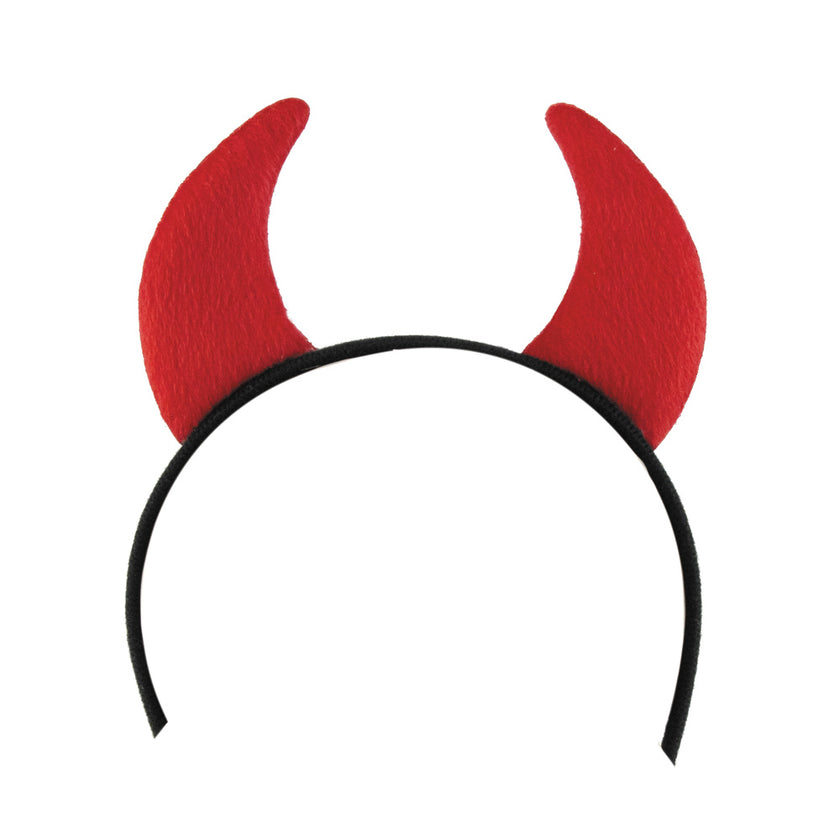 SERRE TÊTE CORNE DIABLE ROUGE FEUTRINE