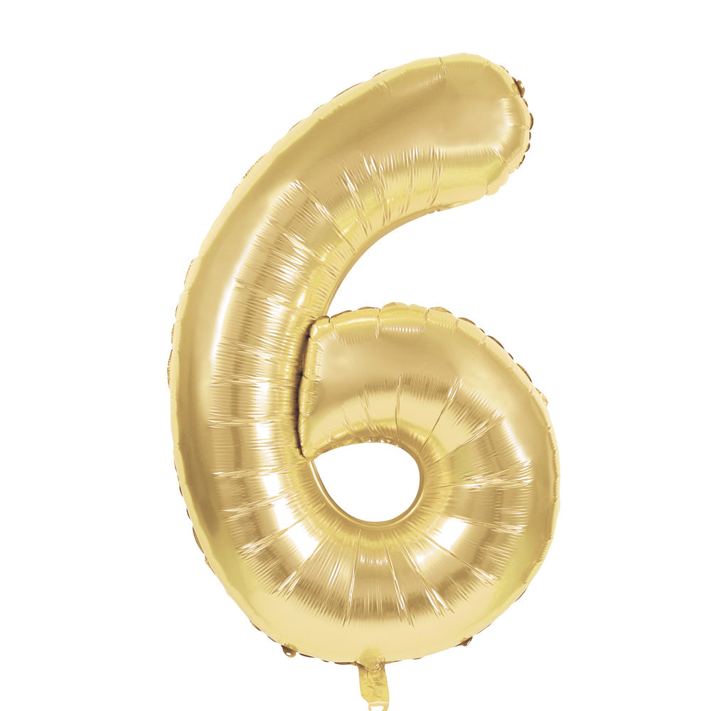 BALLON MYLAR CHIFFRE 6 OR 36CM