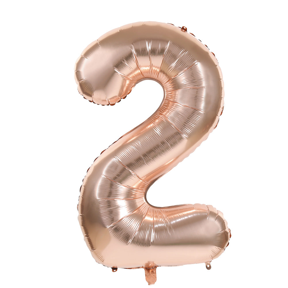 BALLON MYLAR CHIFFRE 2 ROSE GOLD 36CM