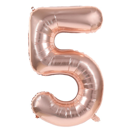 BALLON MYLAR CHIFFRE 5 ROSE GOLD 86CM